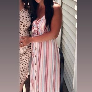 Multicolor button maxi dress